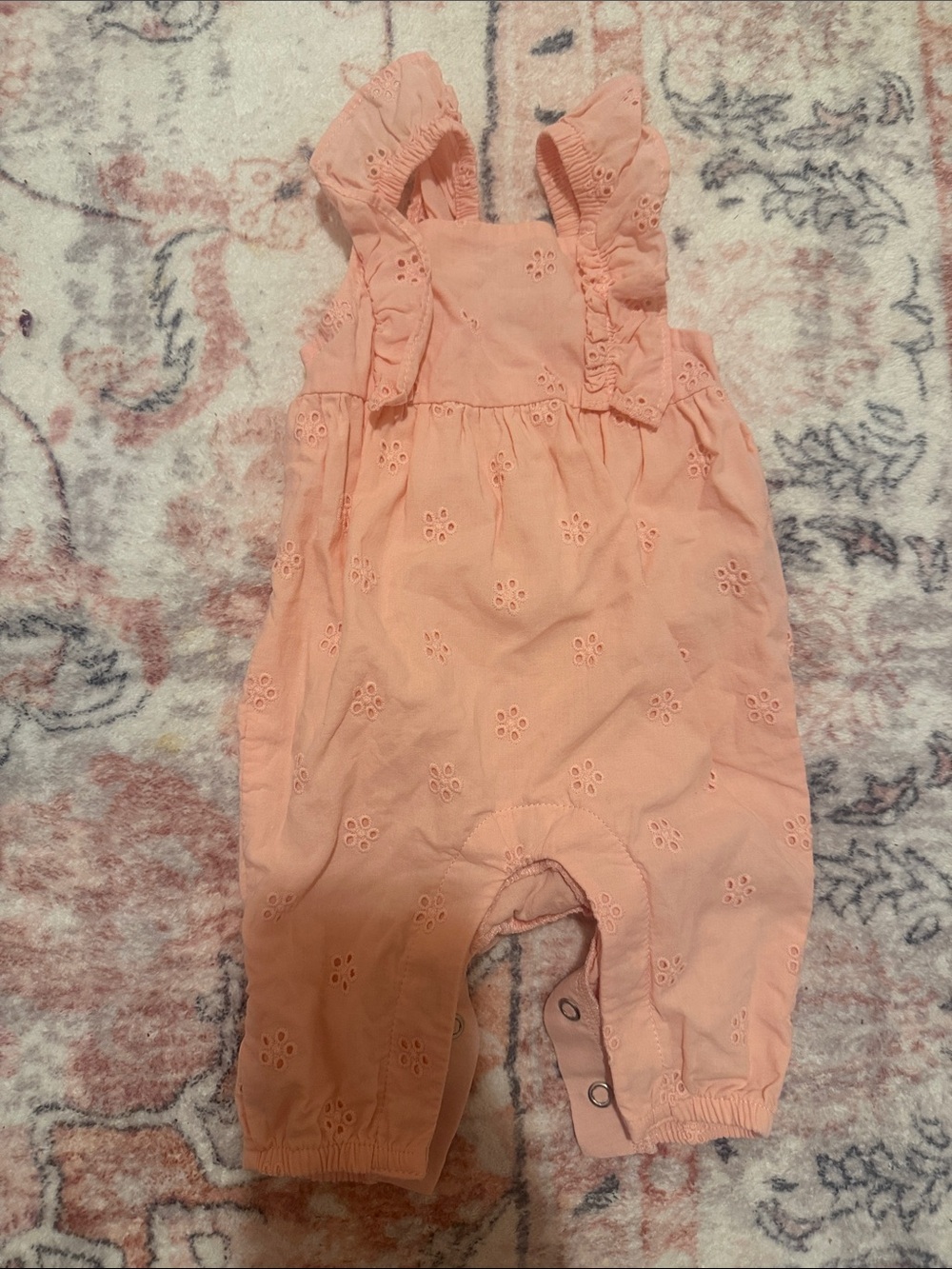 Carter's Peach Eyelet Sleeveless One-Piece Bodysuit
